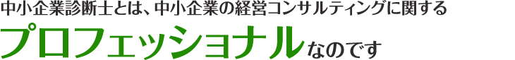 中小企業診断士とは、中小企業の経営コンサルティングに関するプロフェッショナルなのです
